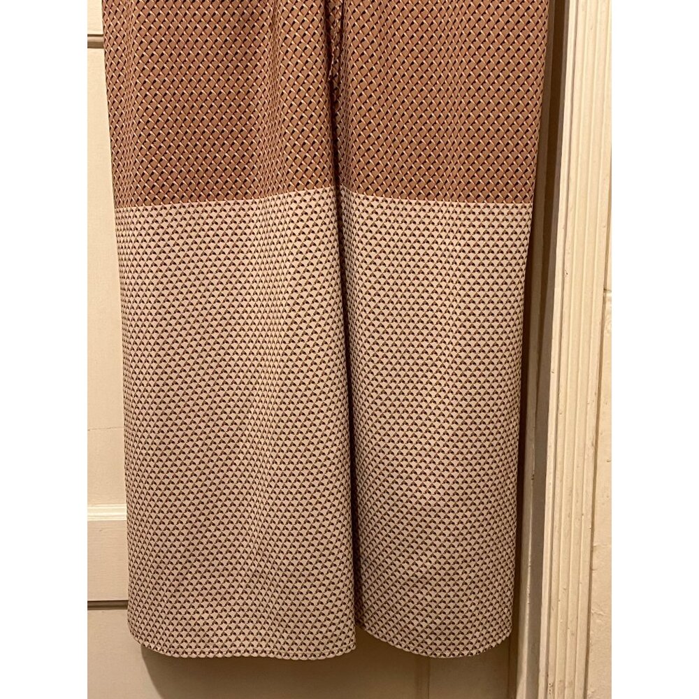 Tapermeasure Size 8 Sundress Brown Cream Triangle Button Tie Geo Print Light Wei - Picture 15 of 16
